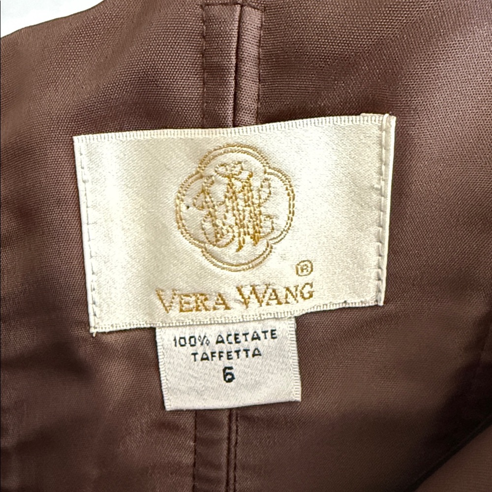{VTG} Vera Wang | Strapless Bronze Taffetta Dress (6) - Picture 8 of 16